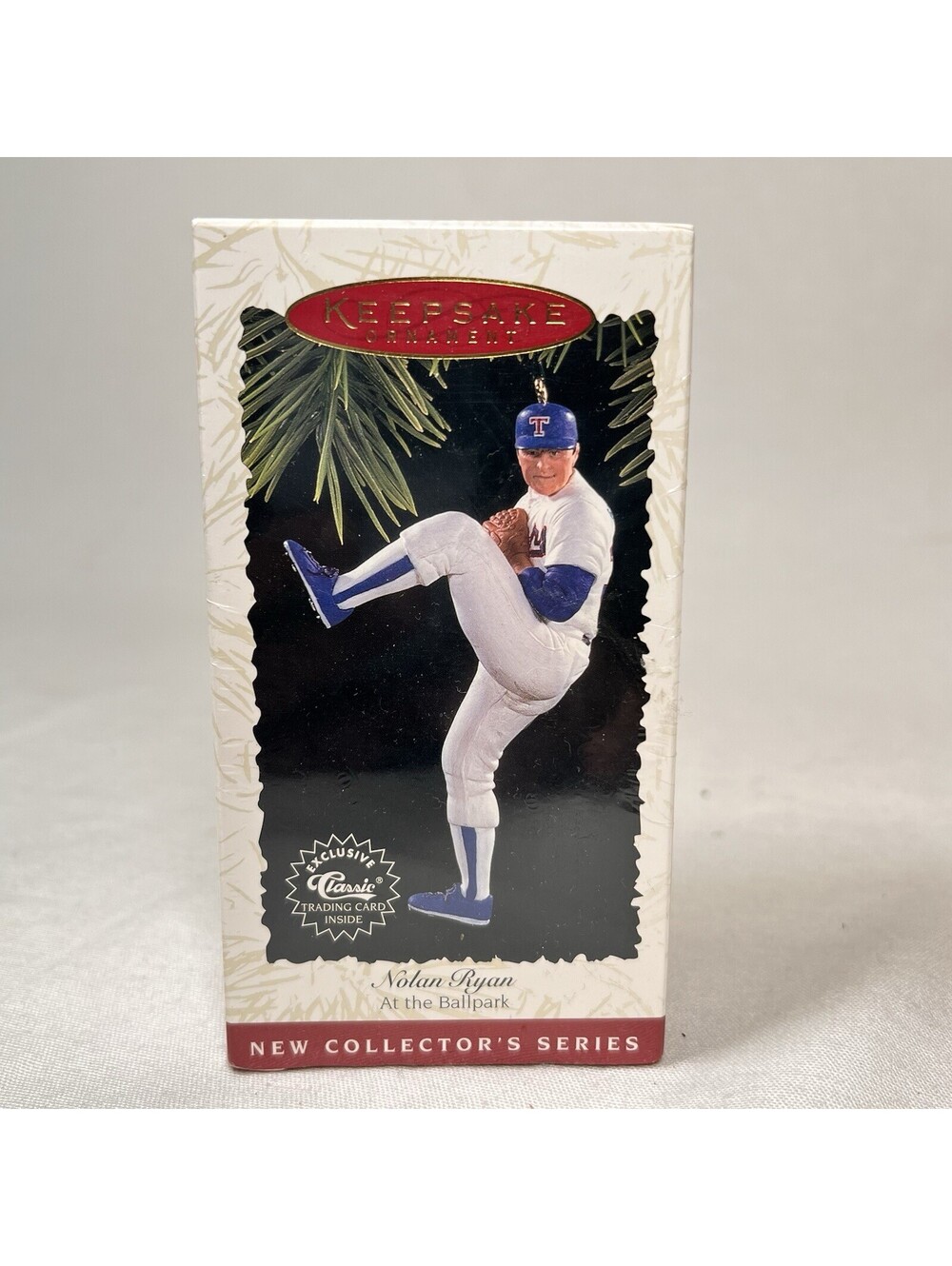 Vintage 1996 Nolan Ryan Hallmark Keepsake Ornament #1 At The Ballpark w/ card